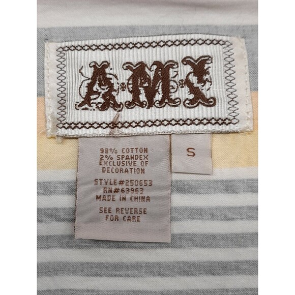 AMX Womens Pink Zip Up Long Sleeve Jacket Stripted Colorfull Rainbow S - Picture 10 of 11